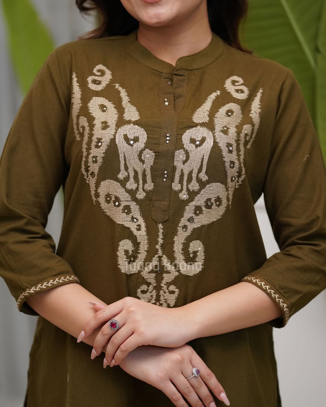 Olive Grace Embroidered Co-Ord Set for Women