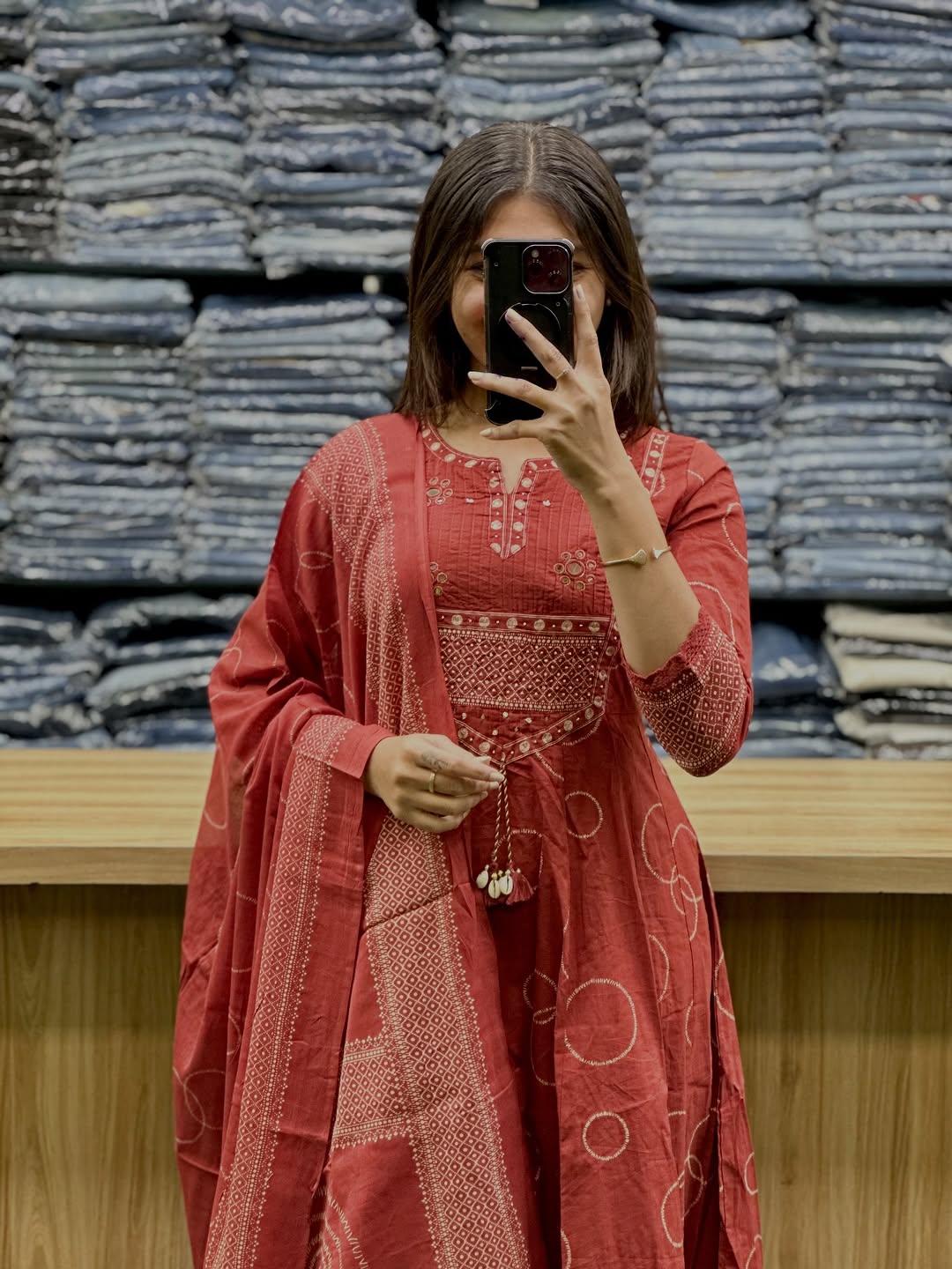 Royal Maroon Ethnic Kurta Set with Elegant Dupatta