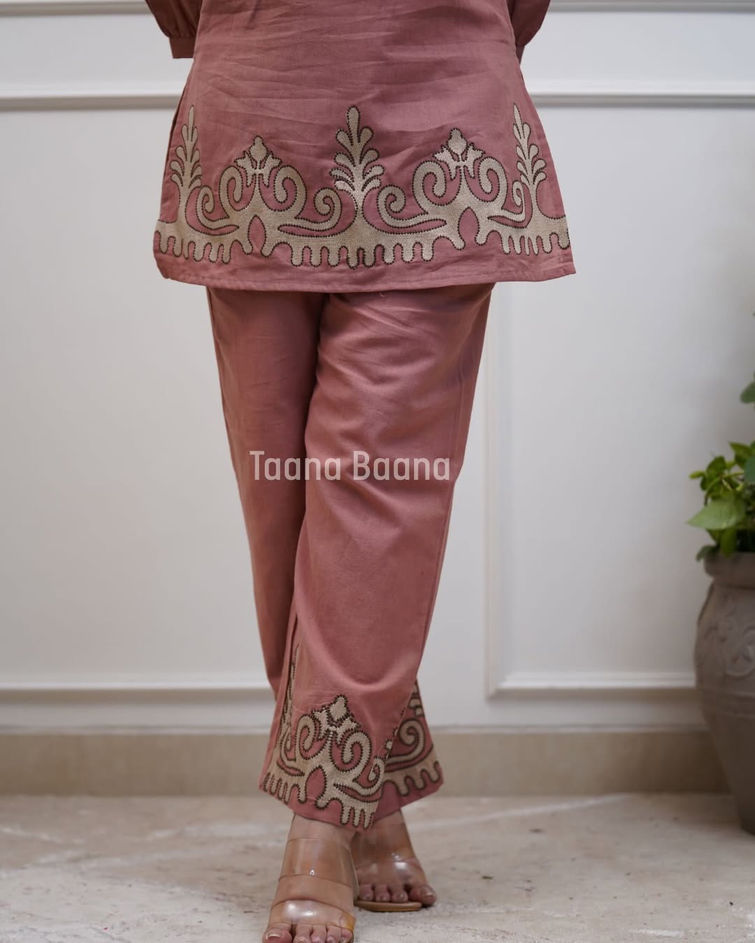 Elegant Embroidered Pink Co-ord Set