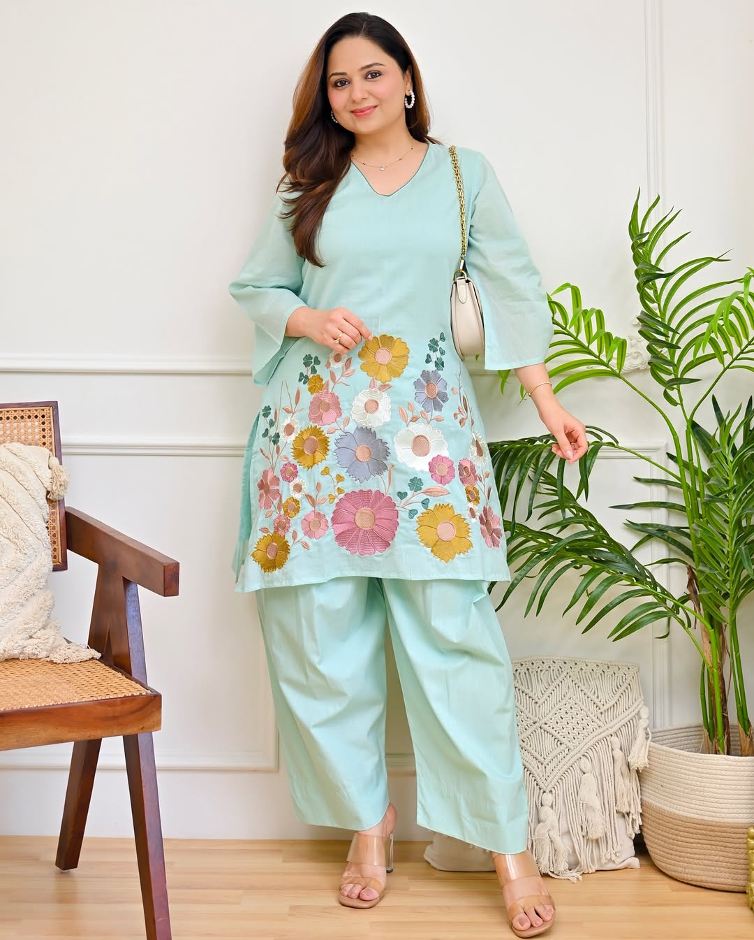 Embroidered Cotton Co-Ord Set for Women