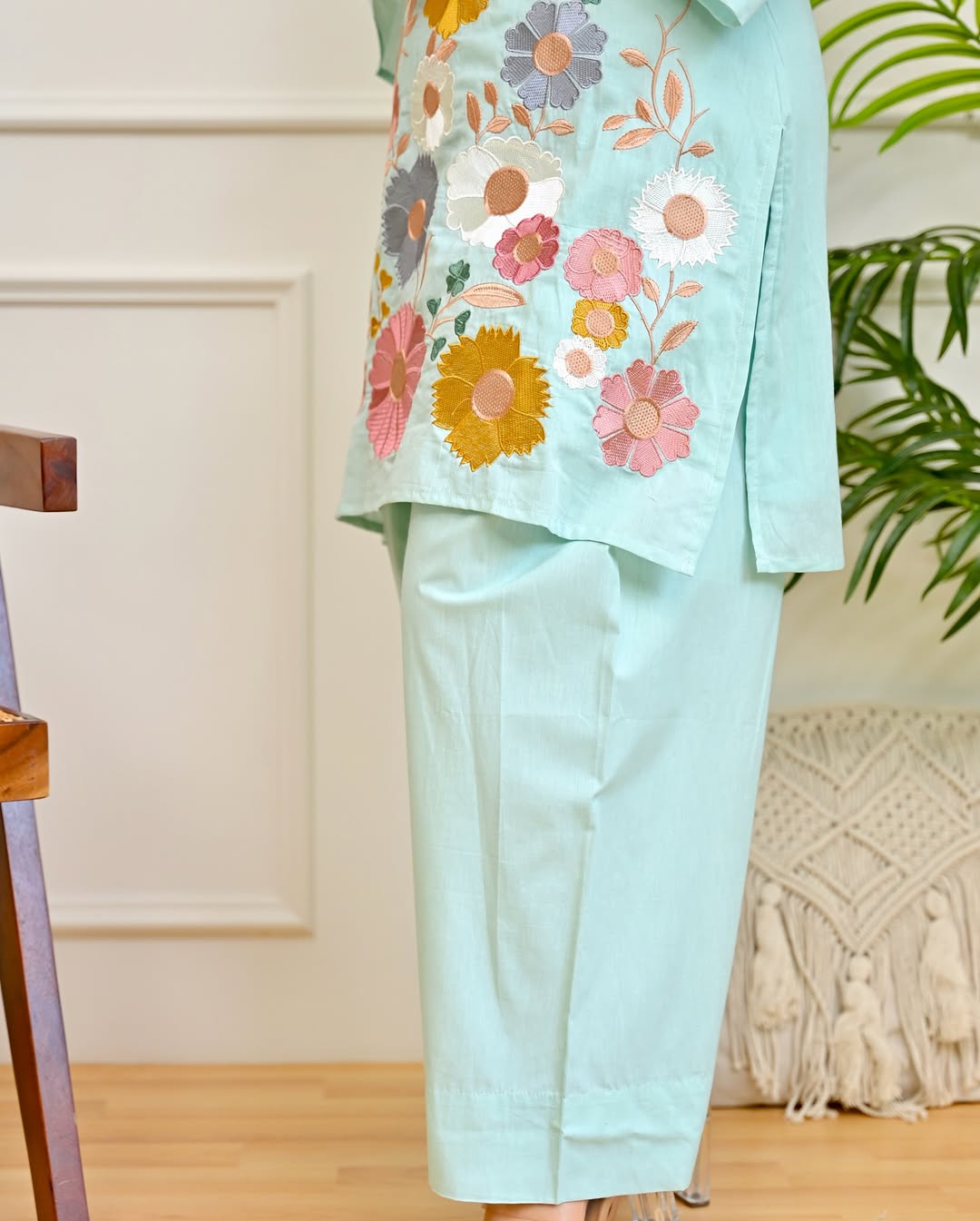 Embroidered Cotton Co-Ord Set for Women