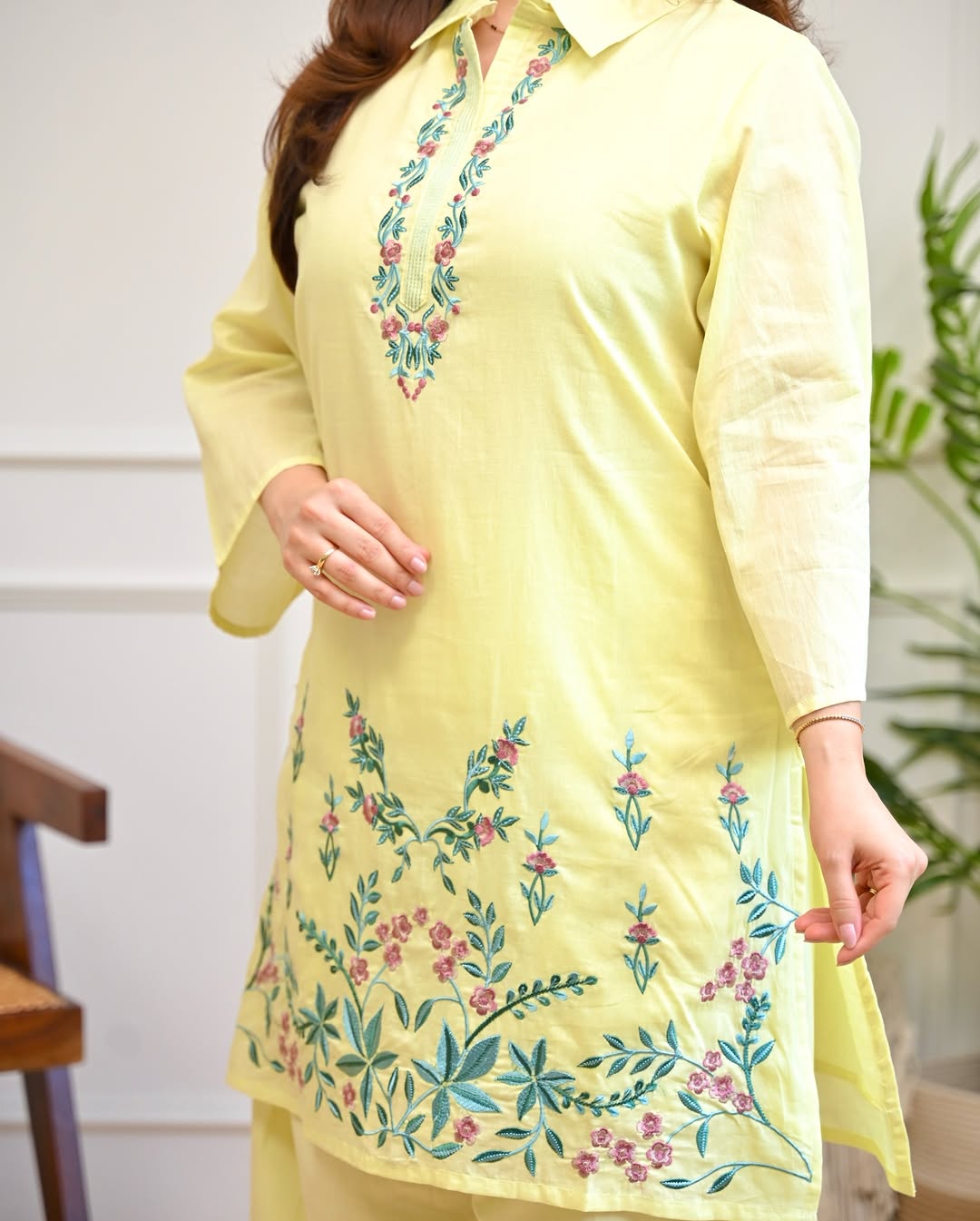 Embroidered Cotton Co-Ord Set for Women