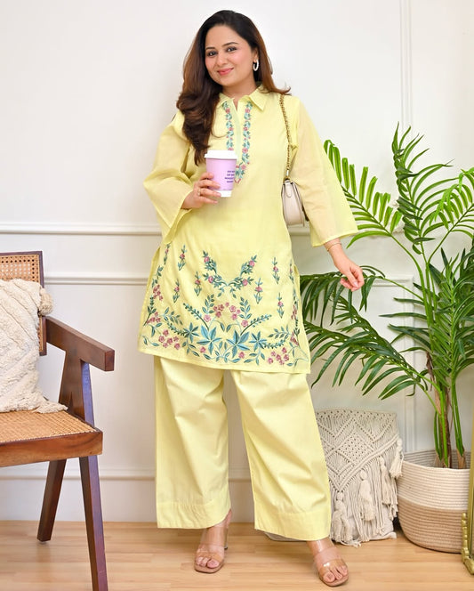 Embroidered Cotton Co-Ord Set for Women