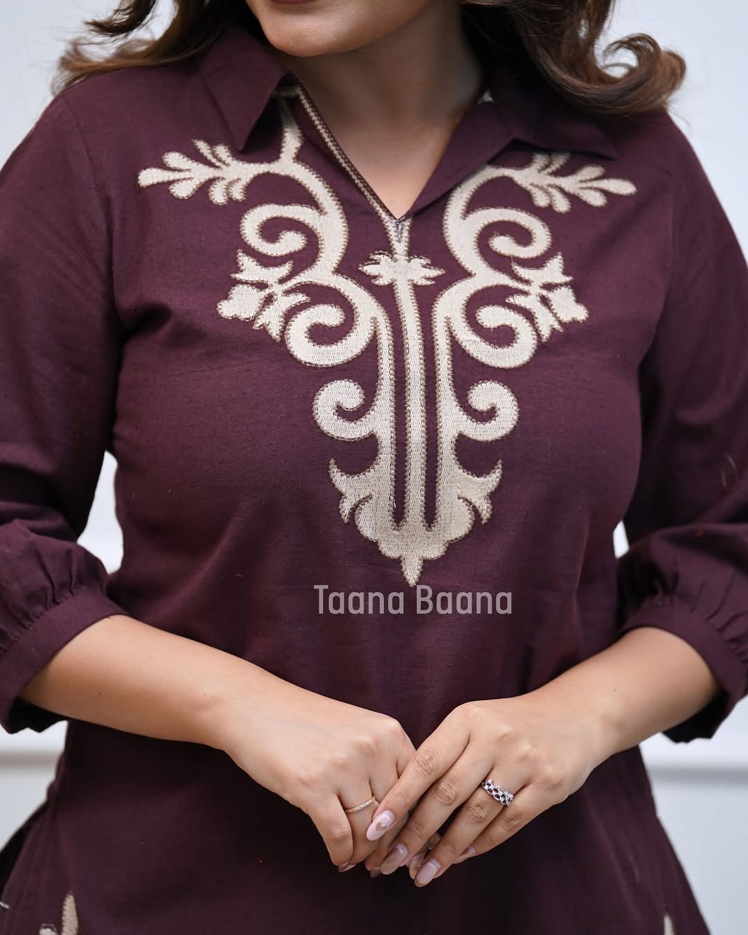 Elegant Embroidered Maroon Co-ord Set